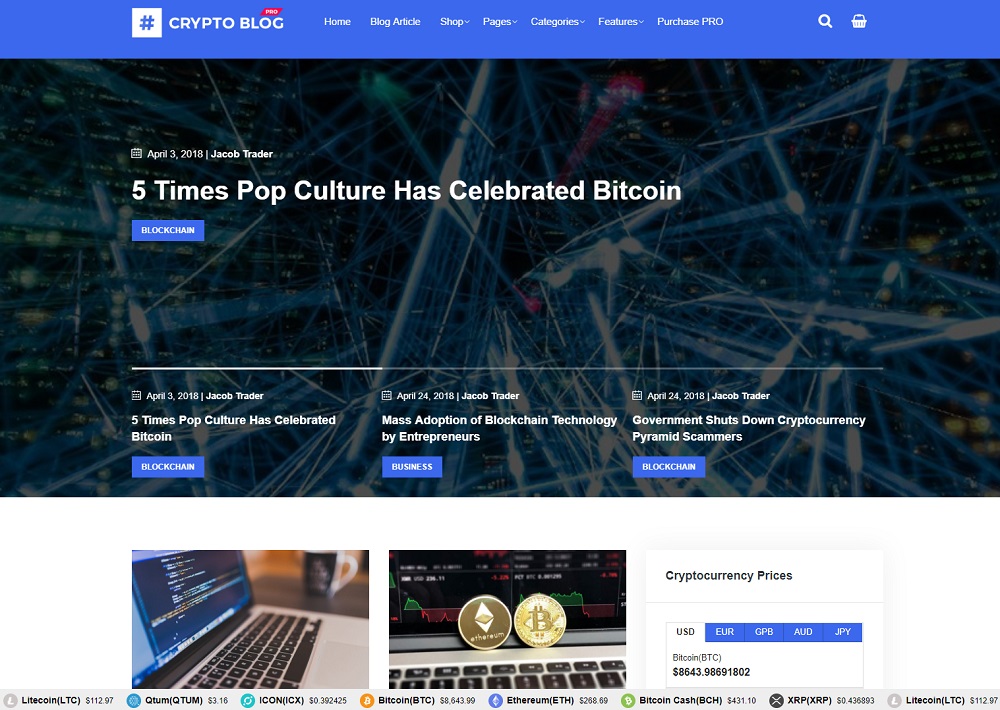 CryptoBlog Pro WordPress Theme